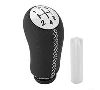 Pomello del cambio a 5 marce per veicoli Renault tra cui Clio III, Megane II, Laguna 2003 2009, finitura ergonomica in pelle (linea bianca)
