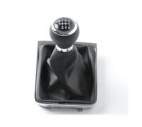 Pomello del cambio Anello Cromo e Soffietto Pelle Eco Nero Con Telaio Plastica ABS Cromo Ricambio Specifico Compatibile con VW Passat B6 05-12
