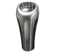 Pomello del Cambio BMW per Serie 1 3 5 6 E46 E53 E60 E61 E63 E65 E81 E82 E83 E87 E90 E91 E92 X1 X3 X5 - Cromato Opaco in Fibra di Carbonio Universale (Argento Opaco 6 Marce)