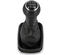 Recambo Pomello del cambio + sacco del cambio a 6 marce, adatto per VW Golf 4, 1997 - 2006, Plug & Play, leva del cambio auto, con telaio, nero - cromato