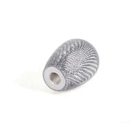 Pomello del cambio corto in fibra di carbonio, a forma di uovo d'anatra, con adattatori filettati, per auto a trasmissione manuale, universale, impugnatura ergonomica, nero, argento, rosso (argento)