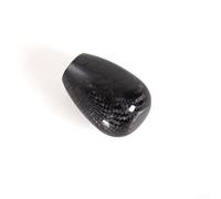 Pomello del cambio corto in fibra di carbonio, a forma di uovo d'anatra, con adattatori filettati, per auto a trasmissione manuale, universale, impugnatura ergonomica, nero, argento e rosso (nero)