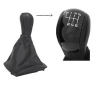 POMELLO DEL CAMBIO + CUFFIA 6 MARCE per SKODA OCTAVIA II (2004- ) NERO