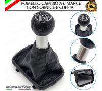 POMELLO DEL CAMBIO CUFFIA AUDI A3 8L 6 MARCE SIMILPELLE TRAFORATA NERA SATINATO