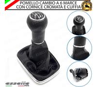 POMELLO DEL CAMBIO CUFFIA PER VW GOLF MK4 6 MARCE SIMILPELLE NERO CROMATO
