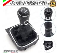 POMELLO DEL CAMBIO CUFFIA VW GOLF MK6 5 MARCE SIMILPELLE NERO CROMATO