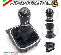 POMELLO DEL CAMBIO CUFFIA VW JETTA MK6 6 MARCE SIMILPELLE NERO CROMATO