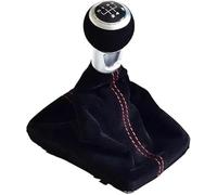 pomello del cambio dell'auto Per A3 8V S-line 2014-2020 Cuffia in pelle scamosciata per cambio automatico(5 Speed-black)