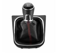 Pomello Del Cambio Dell'auto Per Per Golf 5 6 Per Jetta V VI Per Scirocco Pomello Del Cambio A 5 E 6 Marce E Cuffia Del Cambio Set In Pelle Nera(5 Speed)