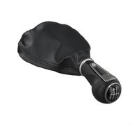 Pomello del cambio in pelle con copertura antipolvere per Seat Ibiza 4a generazione, manuale a 5/6 marce, impugnatura ergonomica, colore nero, aggiornamento interno, facile da installare, design