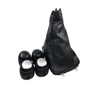 Pomello Del Cambio In Pelle Cuffia Copri-cuffia Leva Accessori Per Lo Styling Dell'auto Testa Per SAAB 93 9-3 SS 2003-2012 5/6 Velocità Pomelli Leva Cambio Auto(5 Speed Silver)