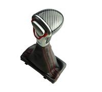 Pomello Del Cambio IN Pelle Forato Manicotto Rossi Cucitura per Audi A6 4G 4F Q7