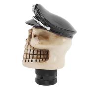 Pomello del cambio in resina con teschio e 3 adattatori, universale, nero