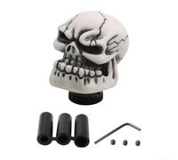 Pomello del cambio manuale a forma di teschio, per auto, in materiale ABS, adatto per la maggior parte dei veicoli, include installazione (bianco)