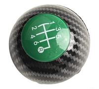 Pomello del cambio manuale compatibile con modelli 2012-2018, materiale in fibra di carbonio ABS, similpelle, copertura verde, 5 marce, 6 velocità (6 velocità)