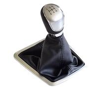 Pomello del cambio manuale per F-ord F-ocus MK2 FL MK3 MK4 MK7 Mondeo Kuga Galaxy con polsino e telaio cromato (5 velocità, argento)