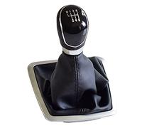 Pomello del cambio manuale per F-ord F-ocus MK2 FL MK3 MK4 MK7 Mondeo Kuga Galaxy con polsino e telaio cromato (6 velocità, nero)