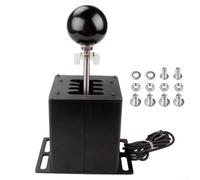 Pomello del cambio manuale per Logitech G27 G29 T300 Racing Simulator in lega di alluminio e fibra di carbonio, design ergonomico, cambio autentico, montaggio stabile, nero (7-HB039)
