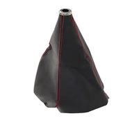 Pomello del cambio manuale universale a 5 marce per auto, con cuciture rosse e nere, in pelle sintetica (linea rossa)