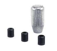 Pomello Del Cambio Manuale Universale Auto A 5/6 Velocità Fibra Carbonio | Con Adattatore Stick Head Leva Cambio AT MT(Cylinder Silver)