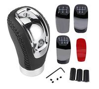 Pomello del Cambio Manuale Universale con 3 Tabelle del Cambio Sostituibili, Pomello Universale in Pelle ABS per Auto Testa del Bastone Leva del Cambio Pallamano Adatta Alla (Nero)