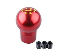 Pomello del cambio per auto, 5 velocità, in lega di alluminio, rotondo, per inversione di blocco, leva del cambio, adattatore per leva del cambio (nero) (rosso)