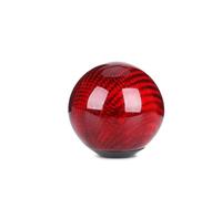 Pomello Del Cambio Per Auto Leva Del Cambio In Alluminio A Forma Di Sfera Rotonda Fibra Di Carbonio Universale Pomello Leva Cambio(Red Carbon Fiber)