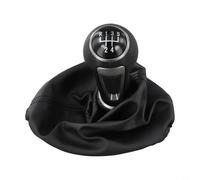 Pomello del cambio per Seat Ibiza 4a generazione, cambio manuale a 5/6 velocità, materiale in pelle, nero, lunghezza 26 cm, diametro 3,7 cm, per una facile installazione (5 velocità)