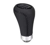 Pomello del cambio pomello del cambio auto pomello del cambio manuale leva del cambio bastone rosso nero stitche pelle PU universale 6 velocità (colore: nero)