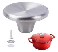 Pomello di ricambio per forno olandese in acciaio inox, per Le Creuset, Aldi, Lodge e altri coperchi in ghisa smaltata (argento, 1 set)