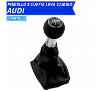 Pomello e cuffia per Audi A4 Avant B6;B7;8E dal 2001 al 2008 6 marce Nero 191g