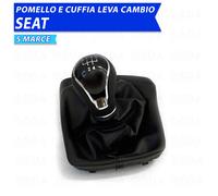 Pomello e cuffia per SEAT Ibiza dal 2017 al 2020 5 marce nero 233g