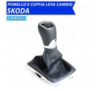 Pomello e cuffia per SKODA Fabia dal 2015 al 2017 5 marce nero/cromo 218g