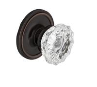 Pomello For Porta In Cristallo Con Rosetta Classica, Stile Vintage, Senza Tempo, For Un Arredamento Tradizionale Della Casa