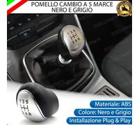 POMELLO LEVA CAMBIO A 5 MARCE NERO E CROMATO IN ABS PER FORD FIESTA MK6