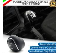 POMELLO LEVA CAMBIO A 5 MARCE NERO E CROMATO IN ABS PER FORD FIESTA MK6