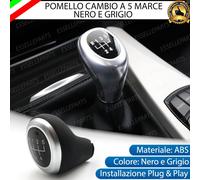 POMELLO LEVA CAMBIO A 5 MARCE NERO E GRIGIO IN ABS PER BMW SERIE 5 F10 F11