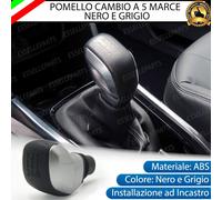 POMELLO LEVA CAMBIO A 5 MARCE NERO E GRIGIO IN ABS PER PEUGEOT 208