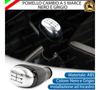POMELLO LEVA CAMBIO A 5 MARCE NERO E GRIGIO IN ABS PER RENAULT MEGANE 3