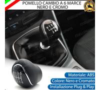 POMELLO LEVA CAMBIO A 6 MARCE NERO E CROMATO IN ABS FORD KA MK3