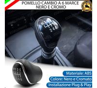 POMELLO LEVA CAMBIO A 6 MARCE NERO E CROMATO IN ABS PER HYUNDAI IX35 I30 MK1