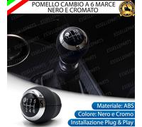 POMELLO LEVA CAMBIO A 6 MARCE NERO E CROMATO IN ABS PER TOYOTA RAV4 MK4