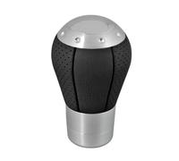 Pomello leva cambio auto Nero Alluminio con inserti in pelle e attacco universal