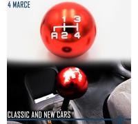 POMELLO Leva Cambio Auto ROSSO PER Ford Mustang / Shelby GT 4 MARCE Acciaio