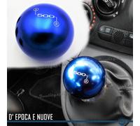 POMELLO Leva Cambio BLU per FIAT 500 Nuove e Epoca Universale in Acciaio INOX