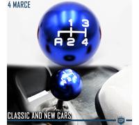 POMELLO Leva Cambio BLU PER Ford Mustang / Shelby GT 4 MARCE in Acciaio INOX