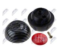 NTY POMELLO LEVA CAMBIO FIAT 500 ABARTH 2007-/BLACK CARBON FIBER TEXTURE-RED CAP