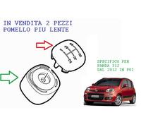 POMELLO LEVA CAMBIO FIAT PANDA 312 DAL 2012 + LENTE NERA LUCIDA COME L'ORIGINALE