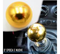 POMELLO Leva Cambio GOLD Oro per FIAT 500 Nuove e Epoca Universale Acciaio INOX