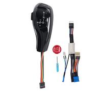 Pomello leva cambio LED per 5 Series E39 1997-2002, 7 Series E38 1995-2001, X5 E53 1999-2006 - Indicatore marce LED, design stile F series, grip ergonomico in pelle (Nero lucido)